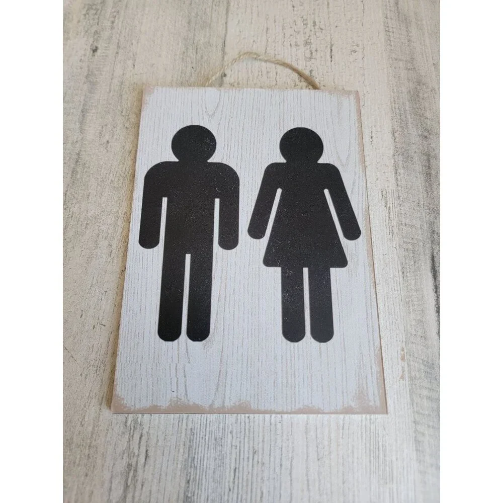 Male female bathroom sign home decor‎ funny